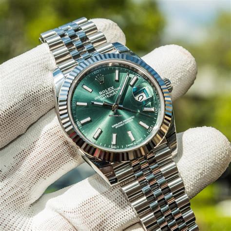 rolex green dial price|Rolex date just mint green.